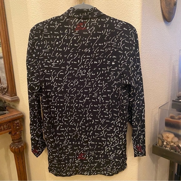 Vintage JONES NEW YORK Women Math Physics Graphic Button Top Size 2 Petite - Picture 4 of 7